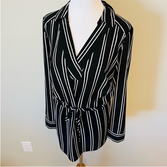 JOSEPH RIBKOFF Striped Tunic Longline Blouse Shirt Size 10 - Picture 2 of 6